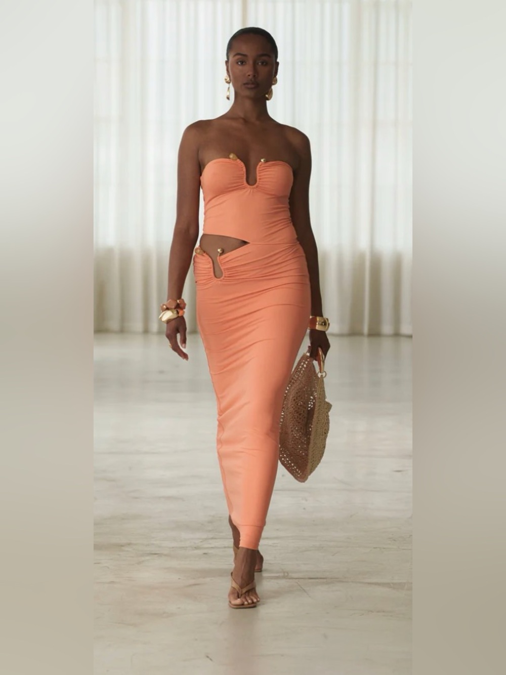 Peach sun kissed glow maxi dress